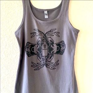 Jäegermeister Liquor Deer Graphic Grey Tank Top